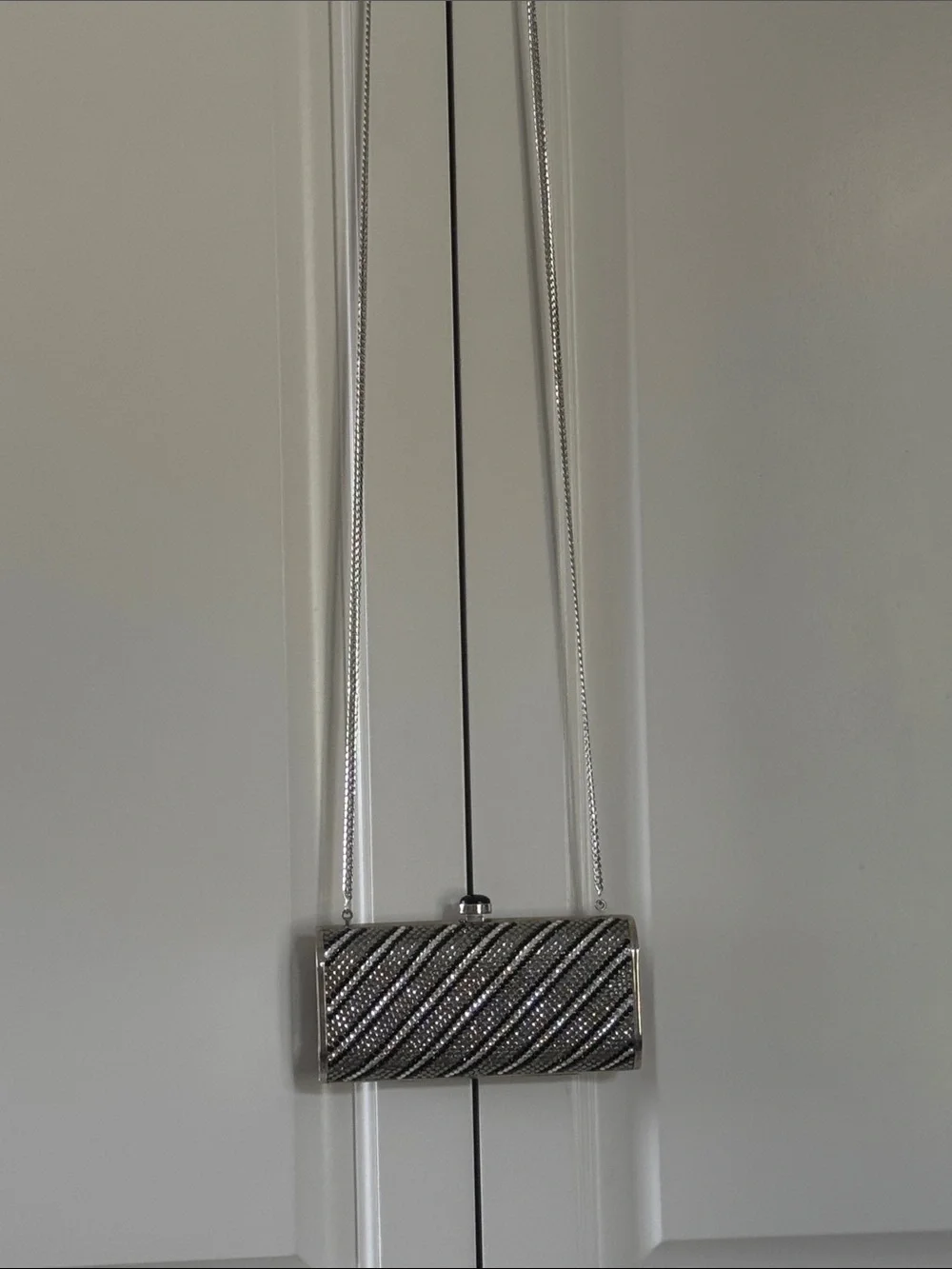 Vintage Landau Crystal Evening Clutch with Chain Strap